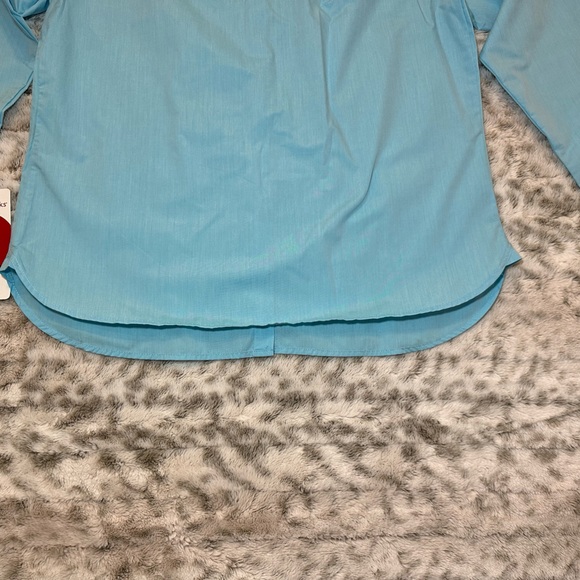Chef  Uniform Women Sz large Long Sleeve Button New Baby Blue new - Picture 3 of 15